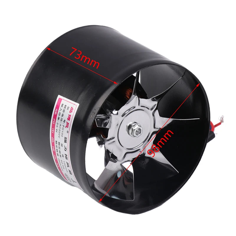 4 Inch Fan Air Ventilator For Home Kitchen Metal Pipe Ventilation Exhaust Fan Mini Extractor Bathroom Toilet Wall Fan Duct Fan