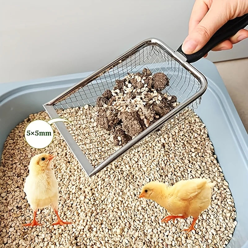 Pala de Acero Inoxidable para Gallinero con Mango Antideslizante