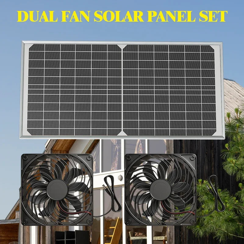 Extractor Solar Doble para Gallinero e Invernadero