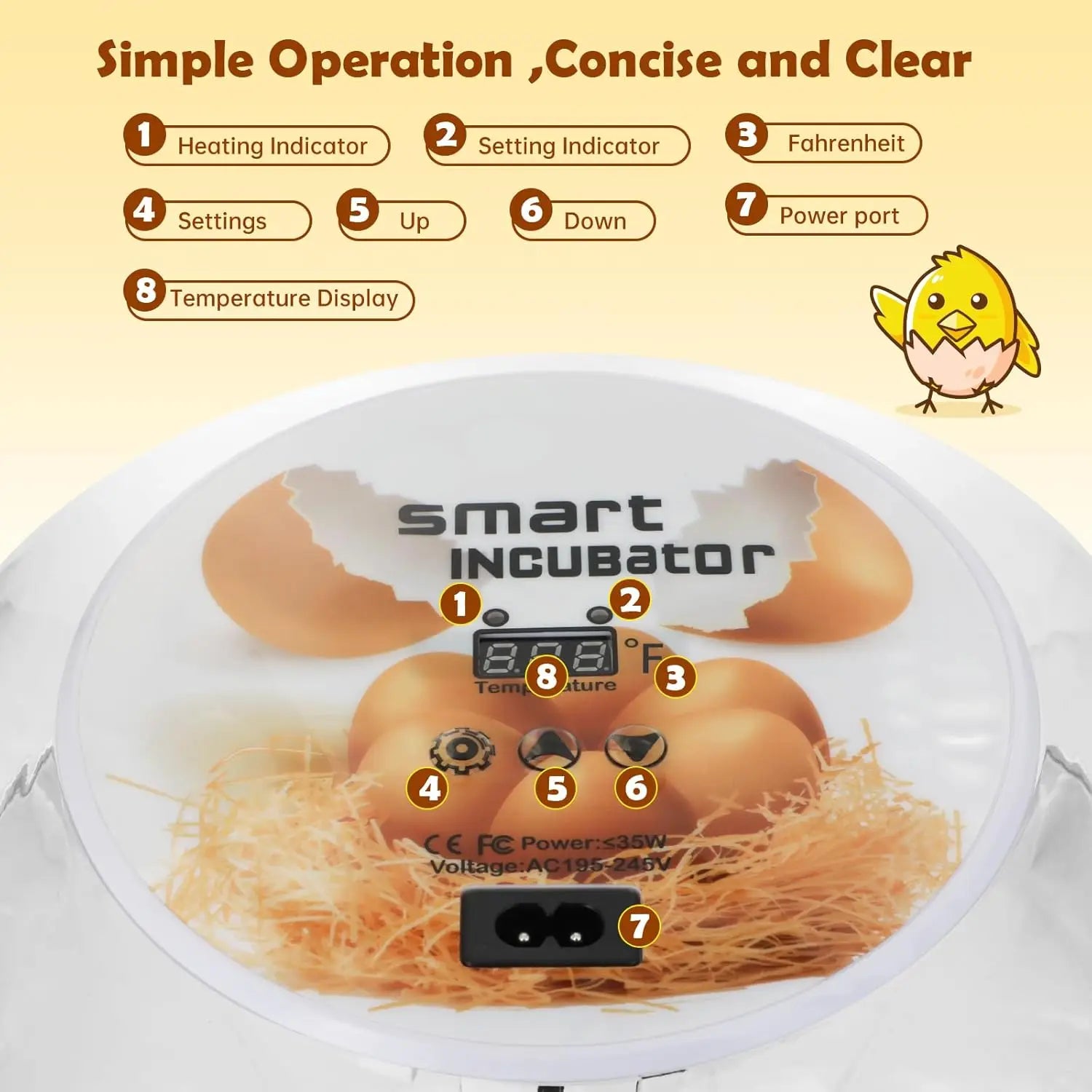 Incubadora de huevos de ganso y pollo pequeño para el hogar, agregue automáticamente el agua, Control inteligente de temperatura, 12 incubadoras