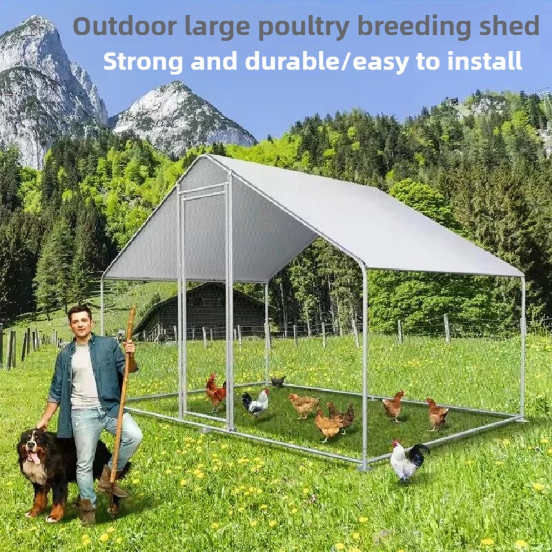 Jaula Grande para Gallinas de Exterior con Cubierta