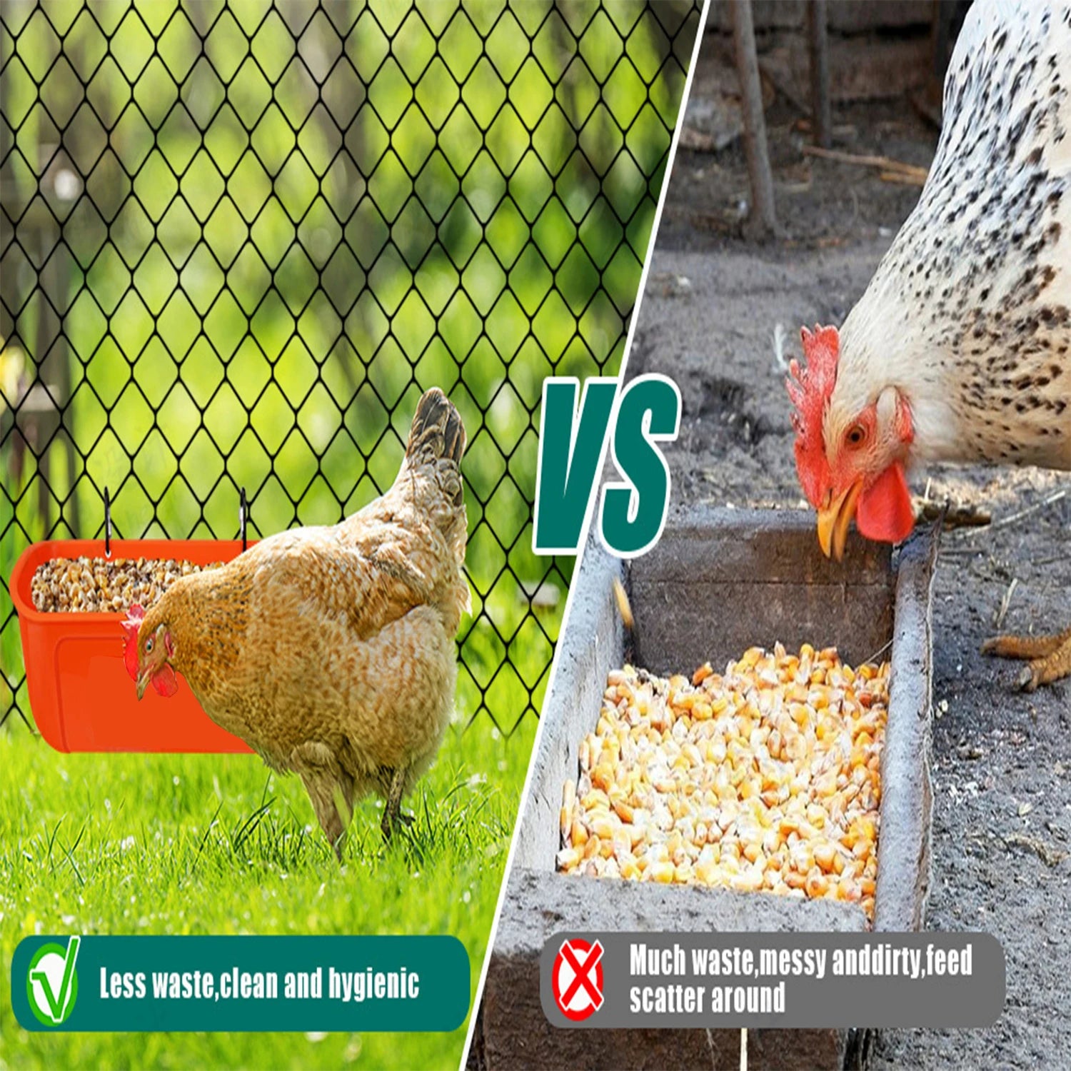 Comedero Colgante Grande para Gallinas Alta Capacidad
