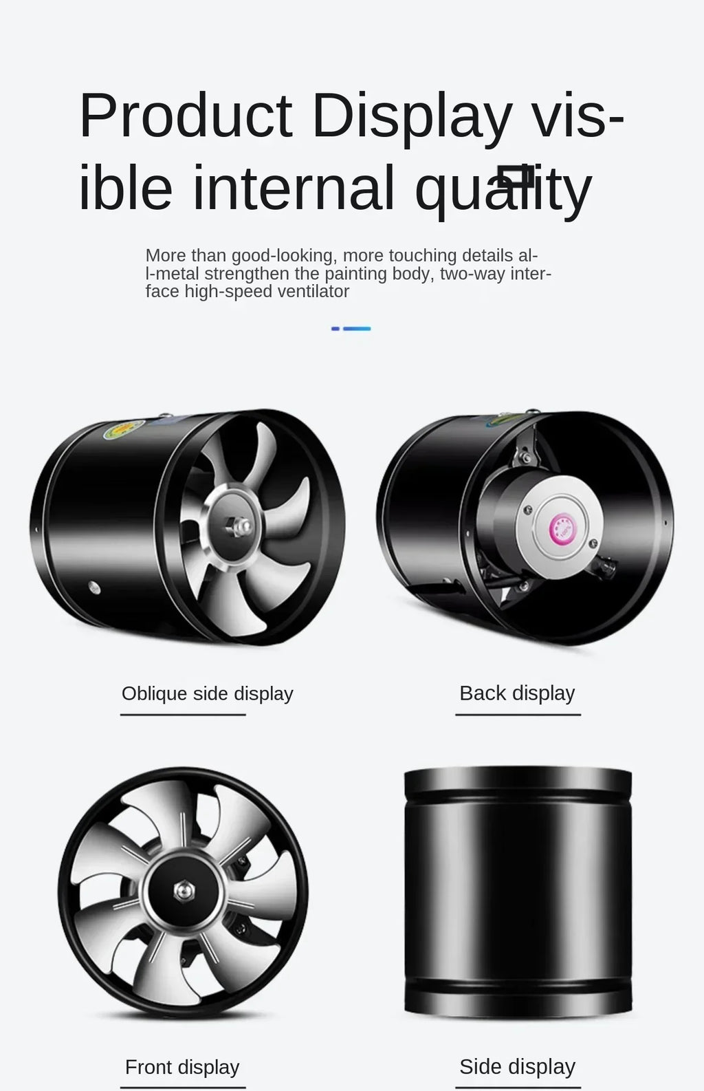 4''6''8'' Pipe kitchen toilet exhaust fan louver exhaust fan air ventilation ceiling booster Blower metal exhaust fan