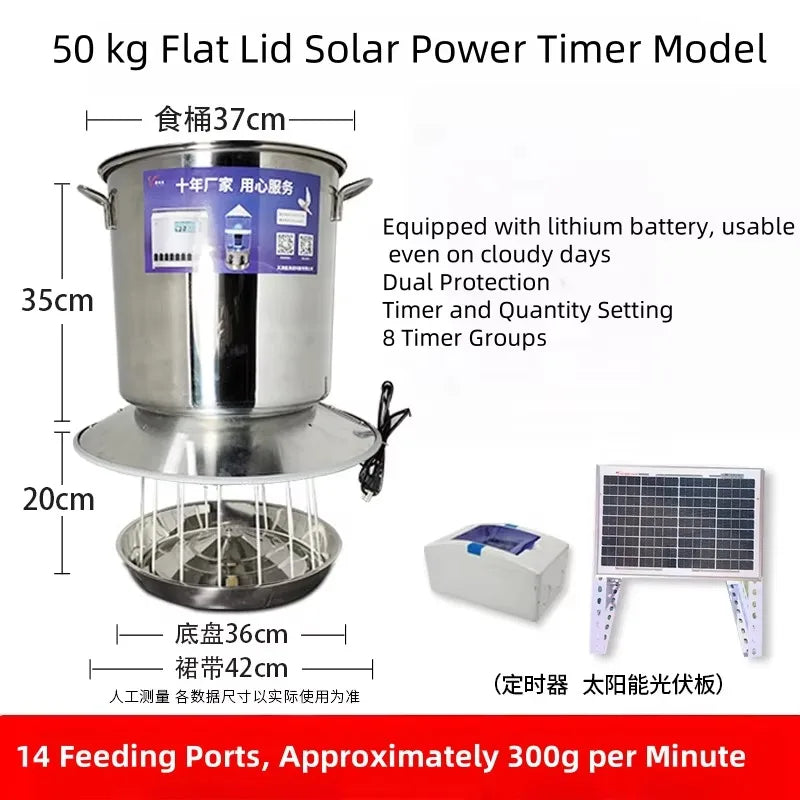 Comedero Automático para Pollos con WiFi y Energía Solar