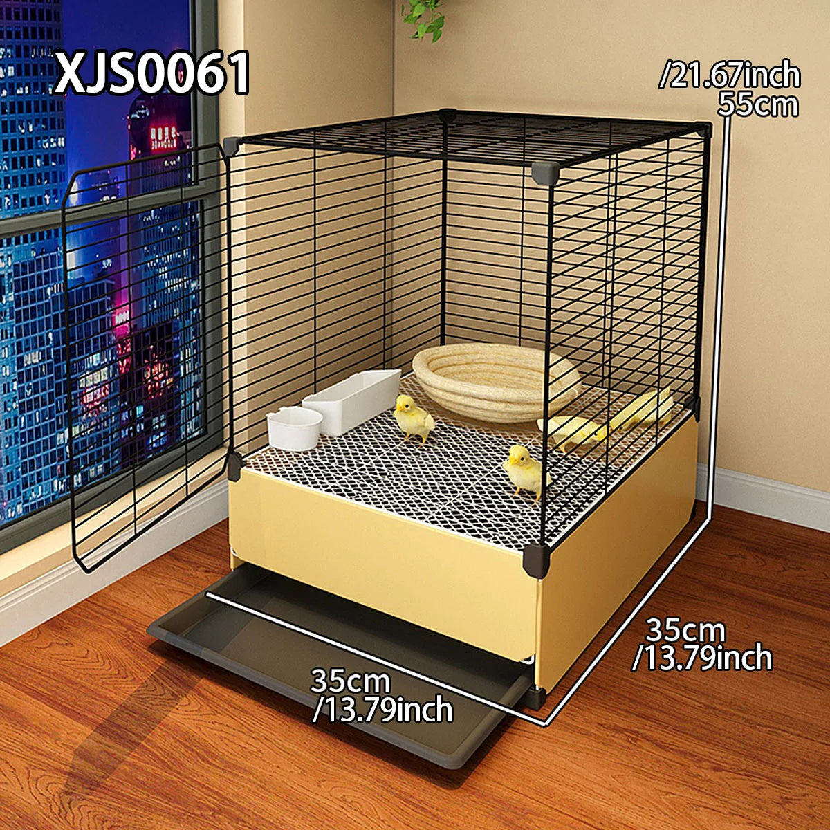 Jaula Metálica Amplia para Cría de Gallinas