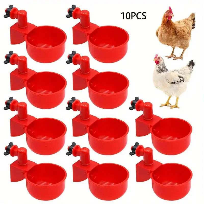 Cuenco para beber pollo, dispensador de agua automático para aves de corral, dispensador de agua automático para palomas, cuenco de alimentación para pollitos pequeños, 2/10 Uds.