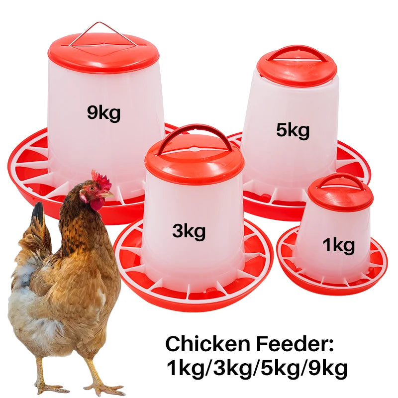 1/3/5/9Kg Automatic Chicken Feeder Bucket Rooster Hen Feeding Device, Farm Animal Poultry Quail Pigeon Feeding Supplies 1 Pc