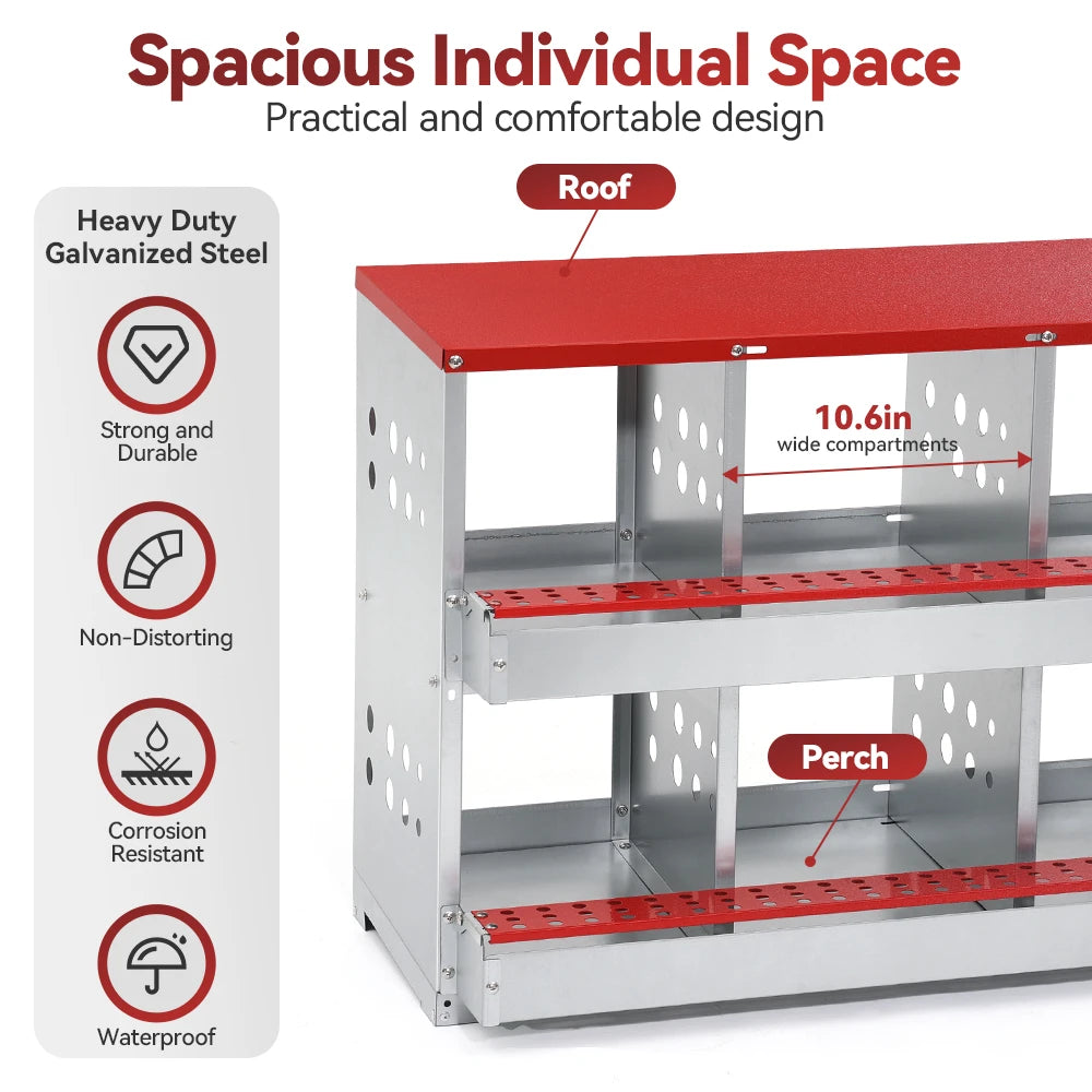 Cajas de Anidación para Gallinas 6 Compartimentos