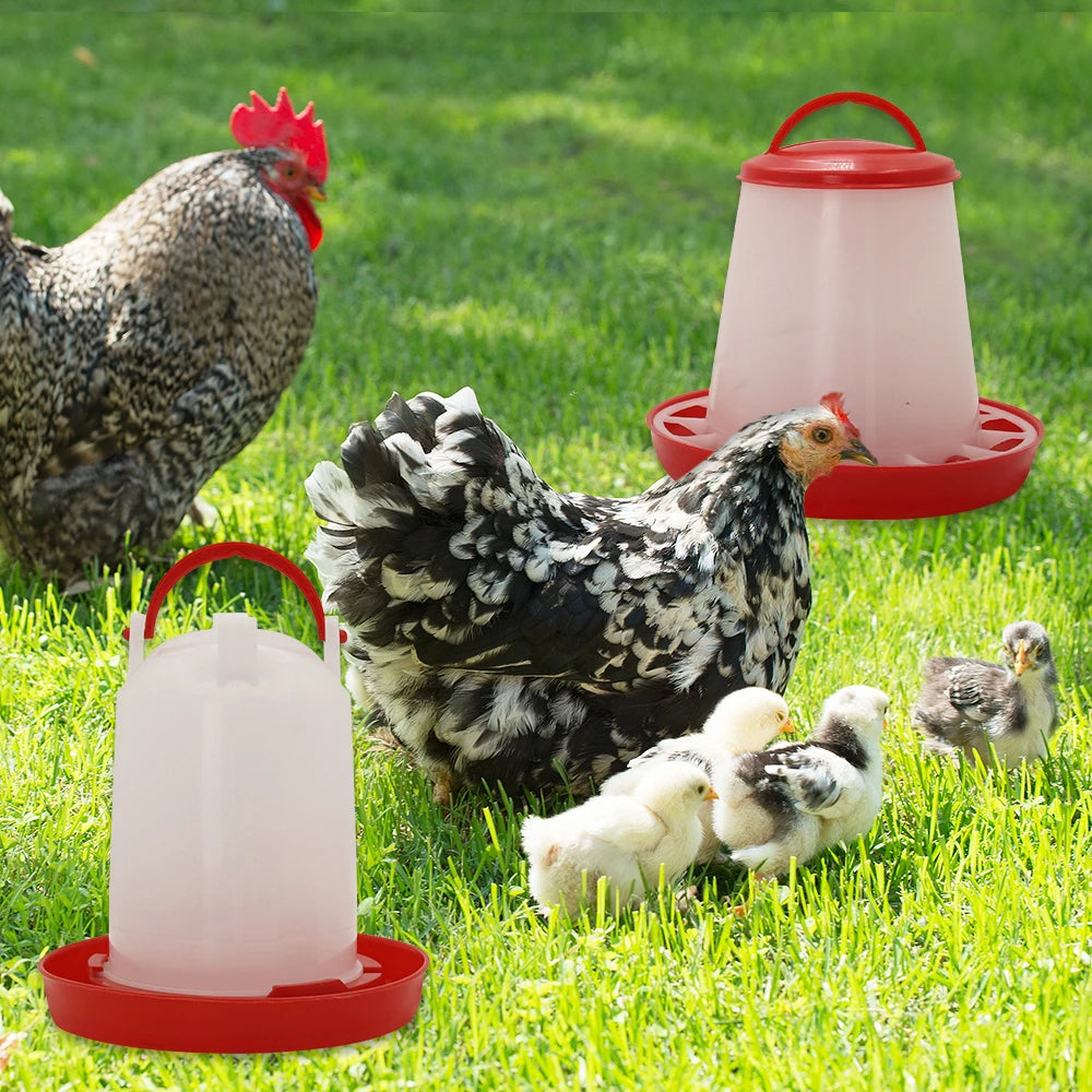 3kg+3L Poultry Feeder And Waterer Water Food Dispenser Automatic Chicken Birds Chick Waterer Feeding Bucket Container Supply