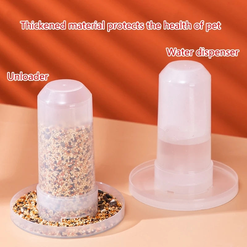 Dispensador Transparente de Agua y Alimento para Aves