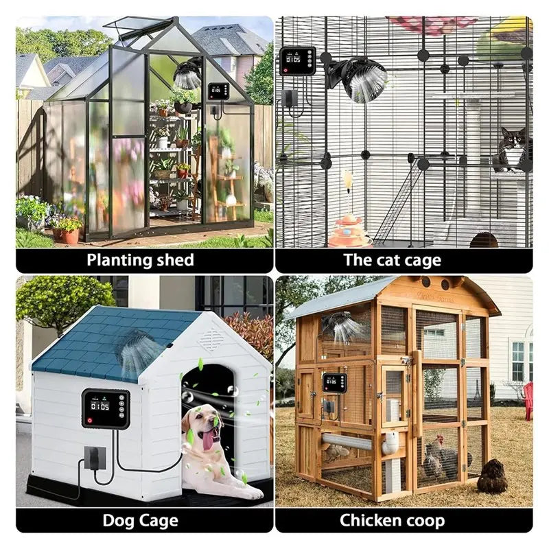 B59B Ventilador Eléctrico con Clip y Pantalla Digital 360°