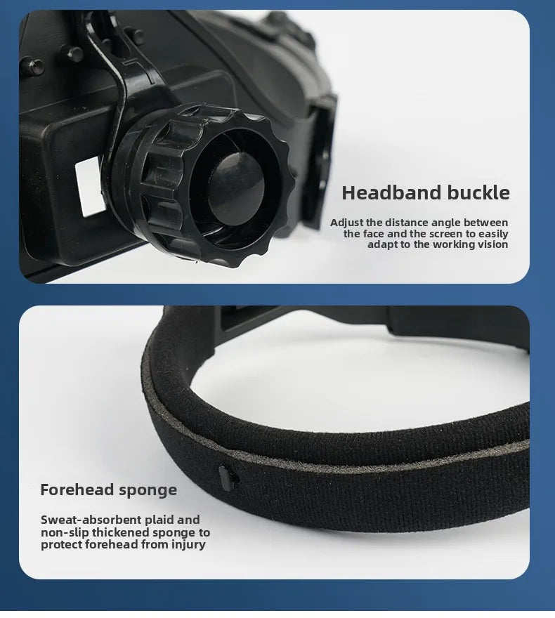 Full Face Protective Safe Mask, Anti Fog, Anti Impact, Anti Splash, Head Mounted Transparent Dust-proof and Oil Fume Proof Mask