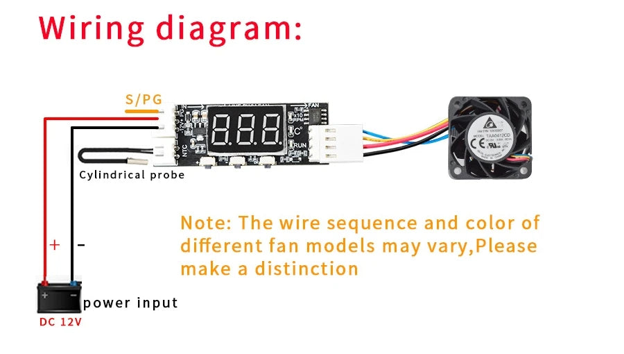 12V 4-Wire PWM Fan Controller – Temperature-Controlled Speed Regulator with Digital Display & 3A On/Off Switch