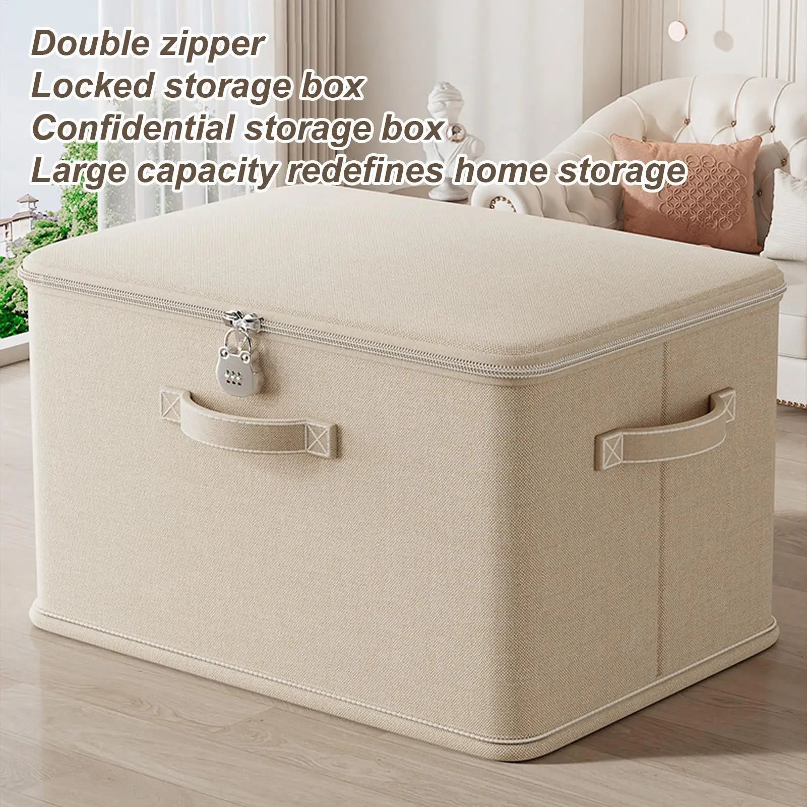 Large Storage Box with Lock Stackable Storage Container Secure with Handle Locking Organizing Bin Washable Shelf Baskets for