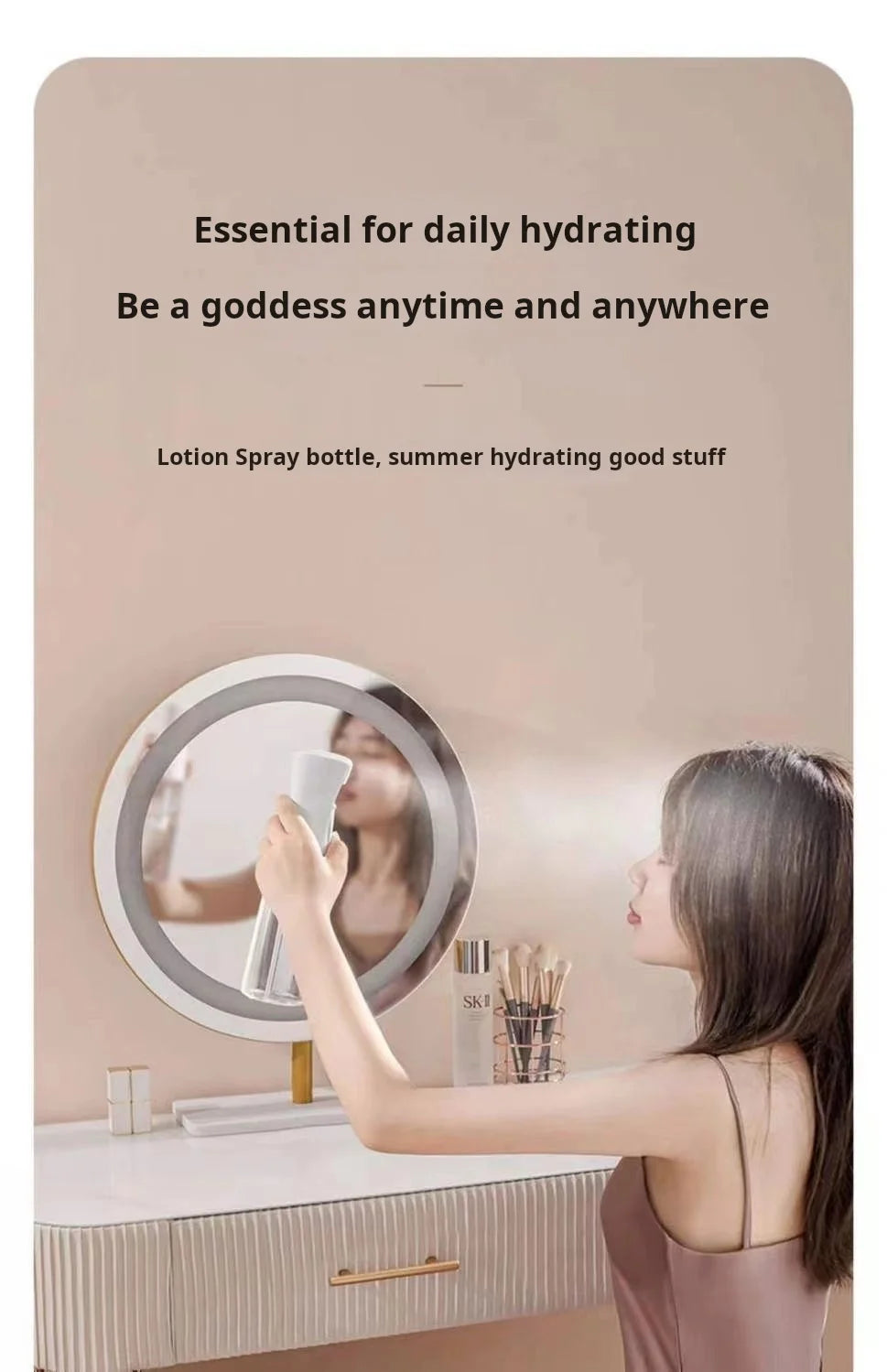 200ml Refillable Continuous Mist Spray Bottle High Pressure Ultra-Fine Mist Portable Disinfectant Sprayer for Hair Styling Clean