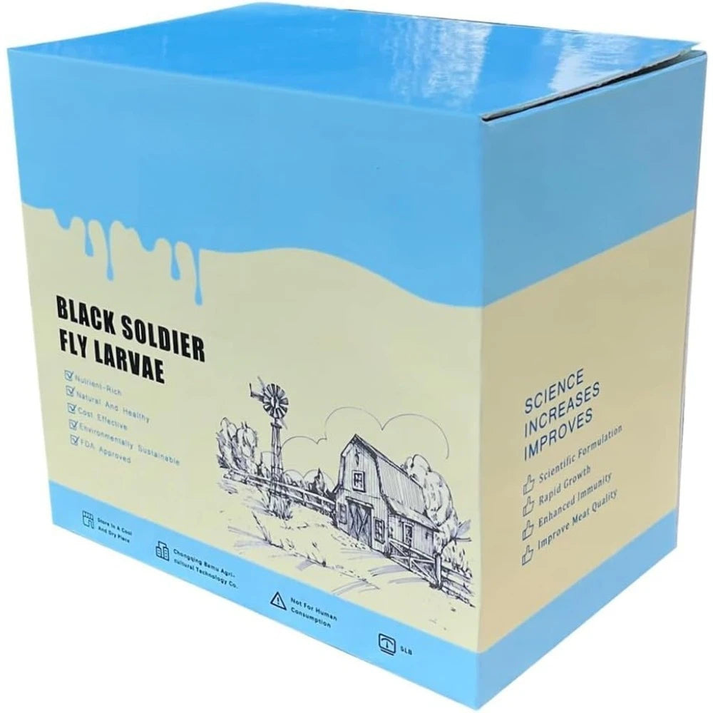 Larvas de Mosca Soldado Negra Alta Proteína para Gallinas