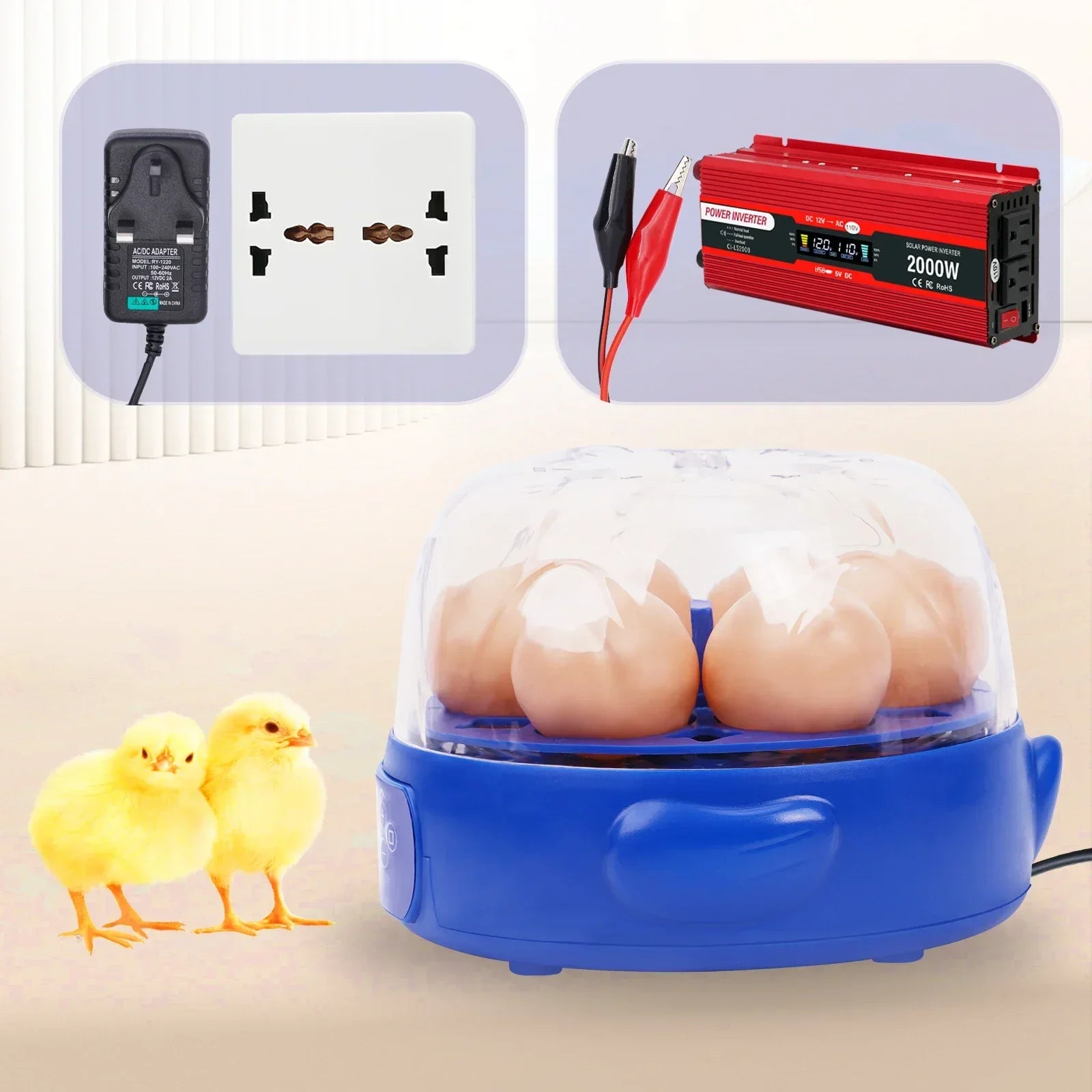 Mini Incubadora Automática 6 Huevos para Gallinas