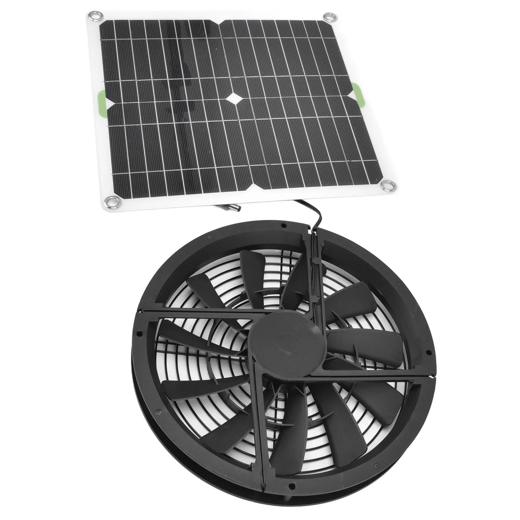 Kit Ventilador Solar 100W 10" para Gallinero e Invernadero