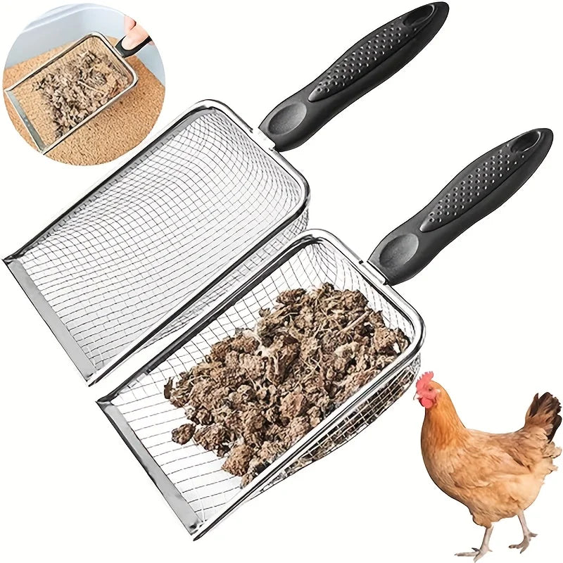 Pala de Acero Inoxidable para Gallinero con Mango Antideslizante