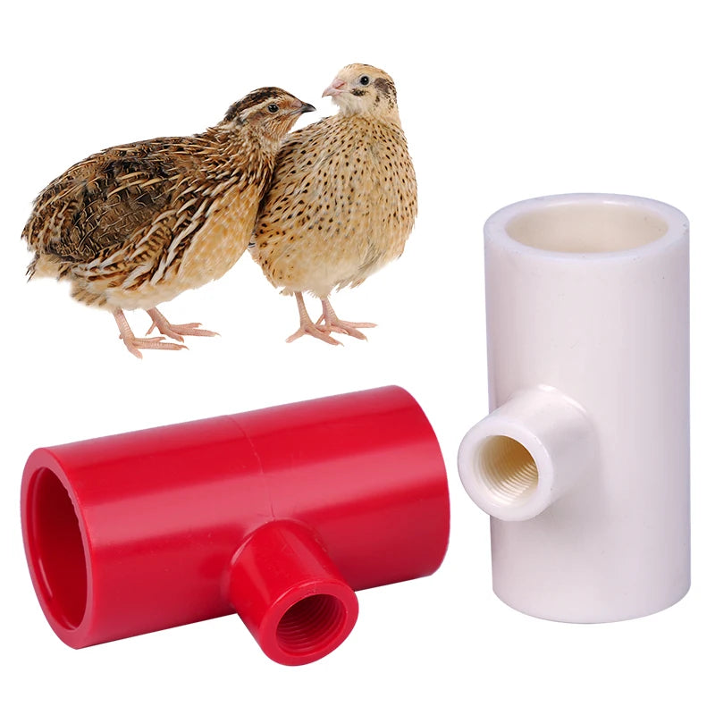 Manguera de Bebedero para Pollos 10 Uds, Tubo en T de PVC 1/2 Pulgada
