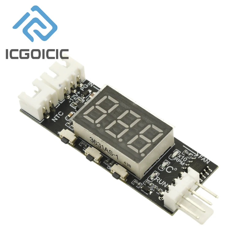 12V 4-Wire PWM Fan Controller – Temperature-Controlled Speed Regulator with Digital Display & 3A On/Off Switch