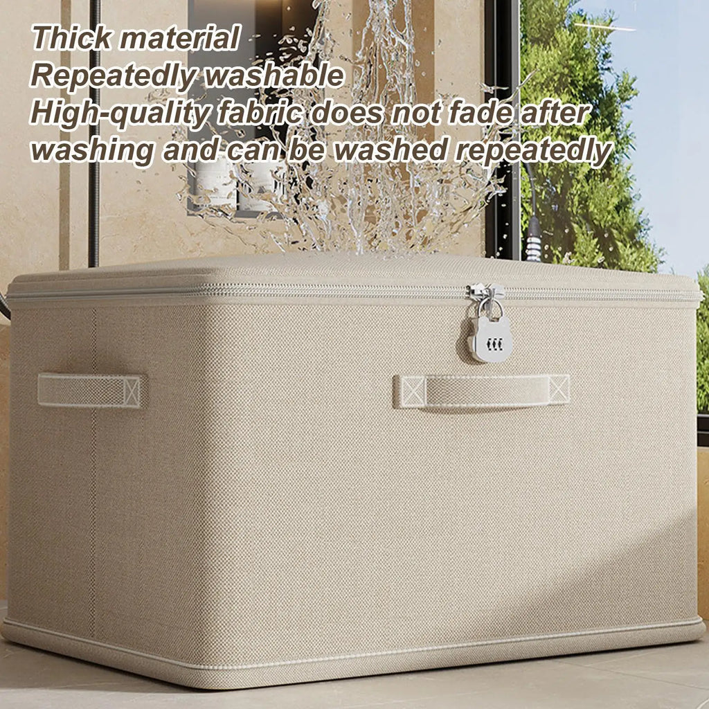 Large Storage Box with Lock Stackable Storage Container Secure with Handle Locking Organizing Bin Washable Shelf Baskets for