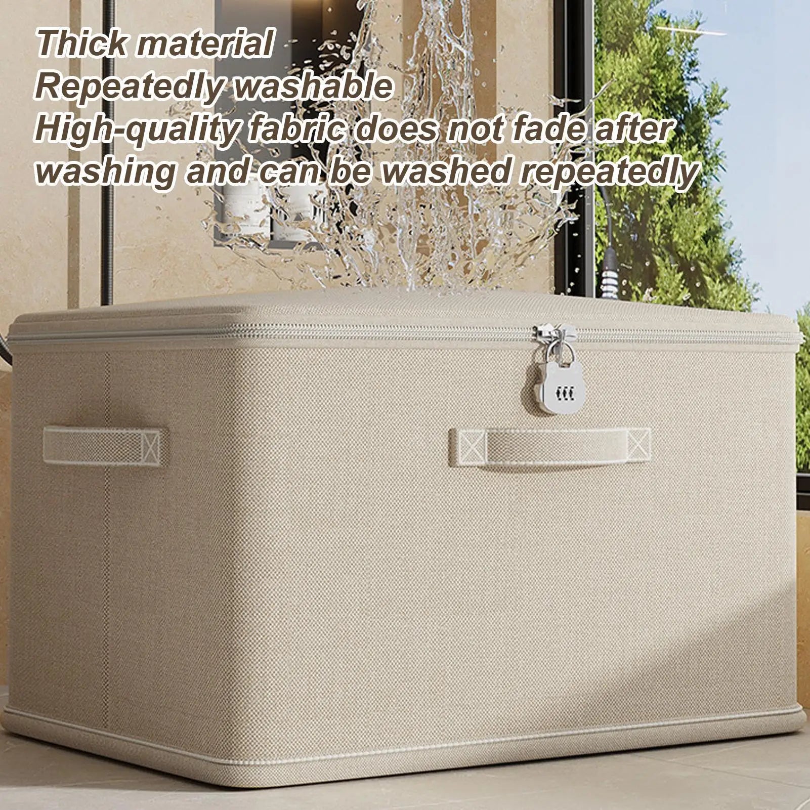 Large Storage Box with Lock Stackable Storage Container Secure with Handle Locking Organizing Bin Washable Shelf Baskets for