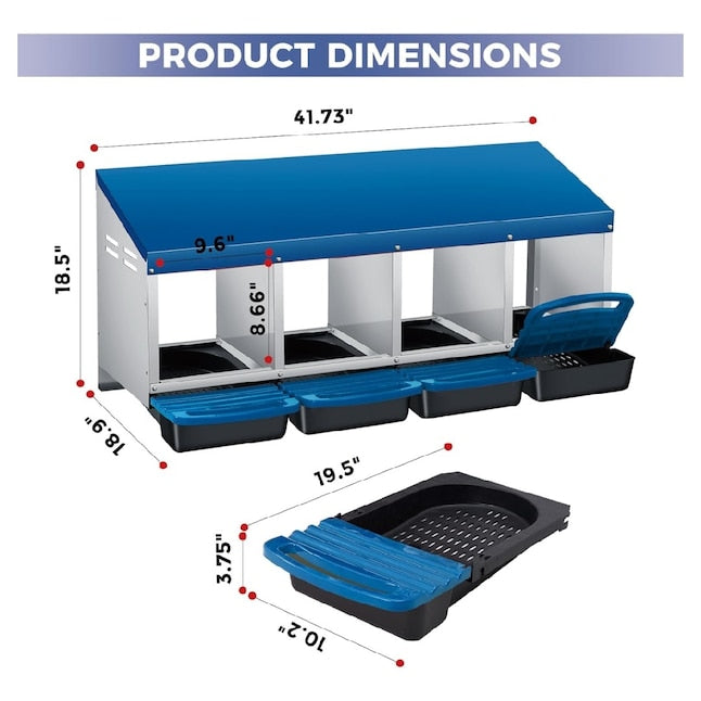 Caja Nido Metálica para Gallinas con Recolección Automática de Huevos